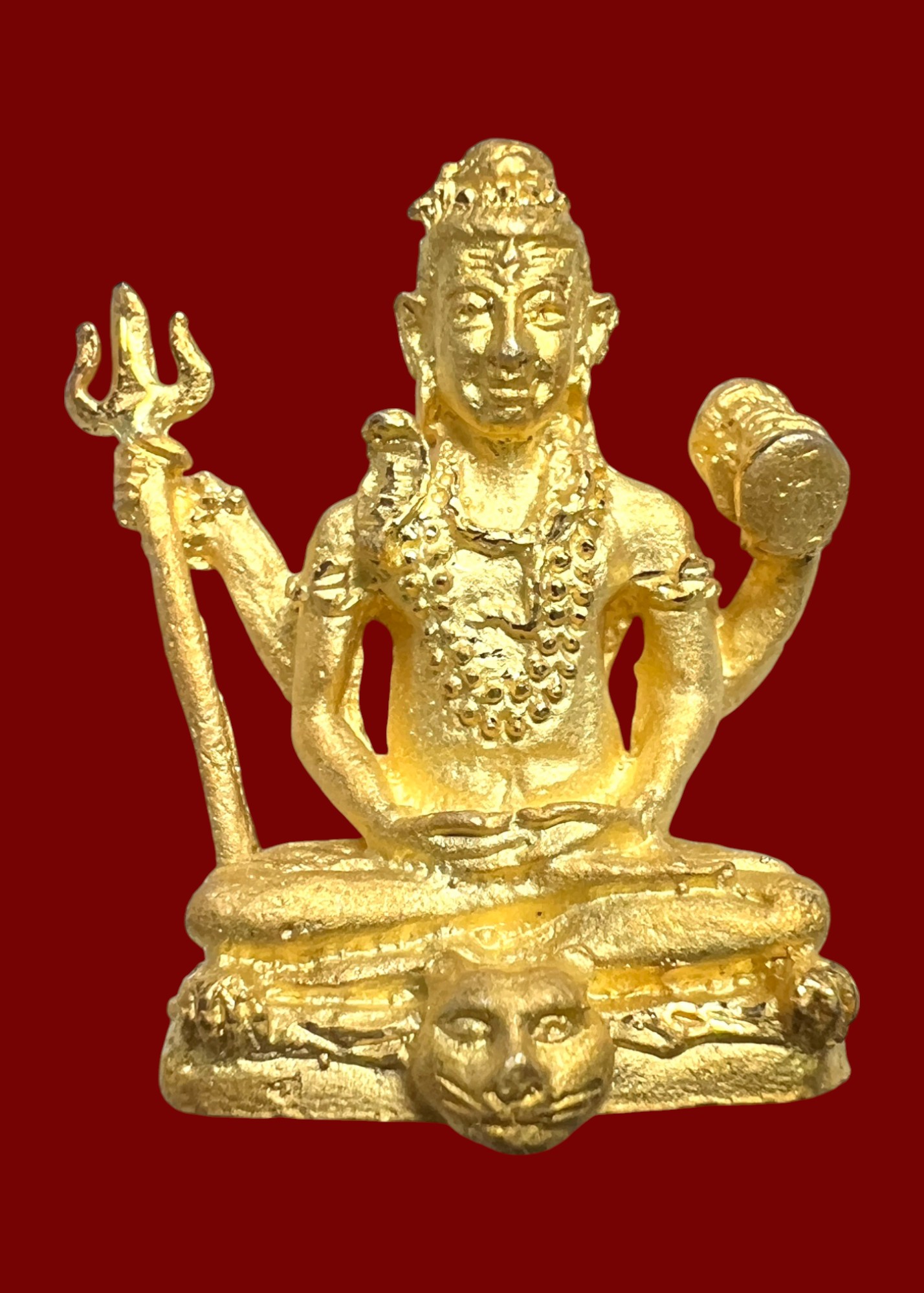 พระศิวะลอยองค์ (เนื้อสัมฤทธิ์, ชุบทอง) Shiva statue (Bronze, Gold cover) SKU-02713