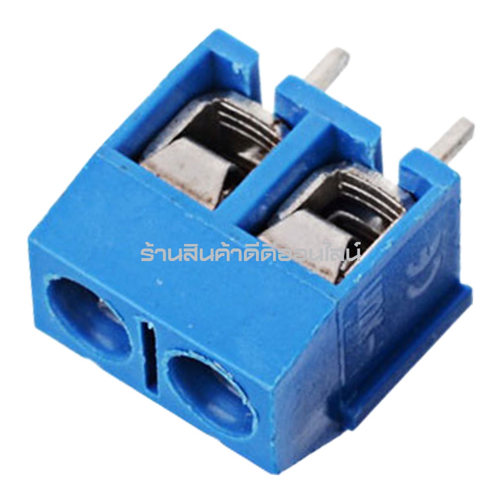 (แพค 4 ชิ้น) ขั้วต่อเทอร์มินอลบล็อกสีฟ้า 2 ขา No.301-2P สกรูเทอมินอล ใช้บัดกรีบนแผง PCB ระยะขาห่าง 5 มม.