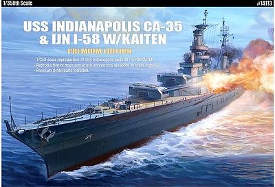 โมเดลเรือ Academy ขนาด 1/350 AC14113 USS INDIANAPOLIS PREMIUM EDITION