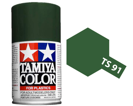 สีพ่นโมเดลรถ สีพ่นโครงรถ สีสเปรย์ทามิย่า Tamiya Spray Color TS-91 Dark Green (JGSDF) (100 ml)