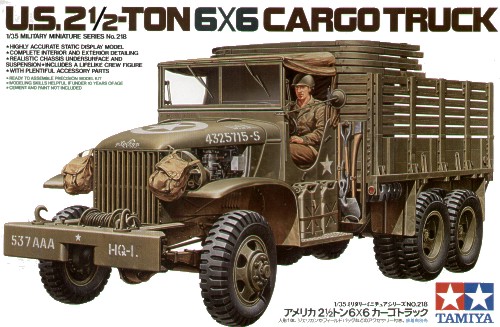 โมเดลรถบรรทุกทหารทามิย่า ขนาด 1/35 Tamiya TA35218 US.2.5 TON 6x6 CARGO TRUCK