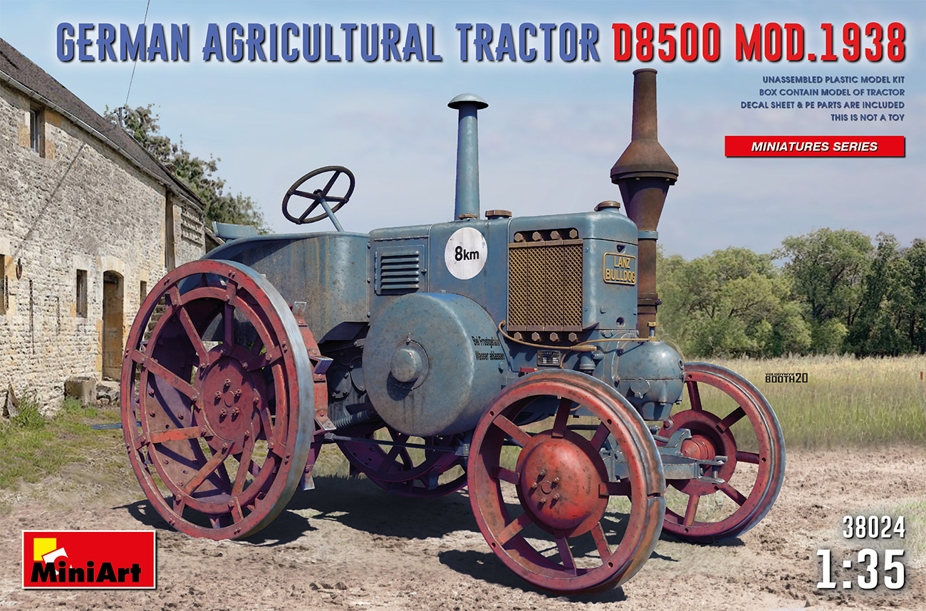 โมเดลรถแทรคเตอร์ MiniArt ขนาด 1/35 MI38024 German Agricultural Tractor D8500 Mod. 1938