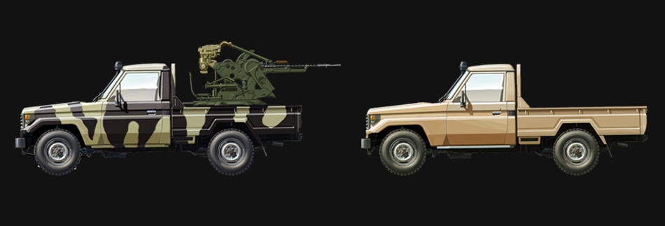 โมเดลรถกระบะ Meng Model ขนาด 1/35 VS-005 PickUp w/ZPU-2