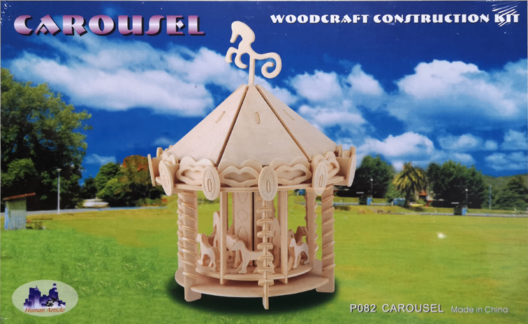 Dinokids3D ตัวต่อไม้ 3 มิติ ม้าหมุน Carrousel จิ๊กซอว์ไม้ โมเดลไม้ 3 มิติ