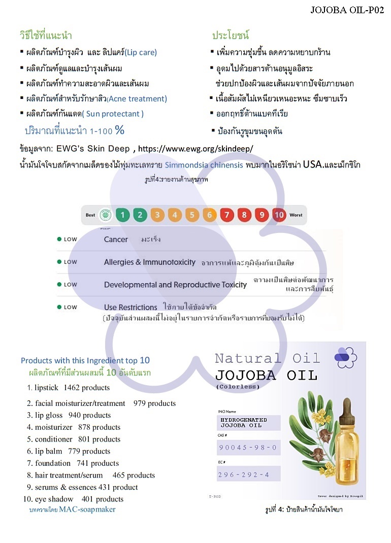 Natural oil: Jojoba Oil น้ำมัน โจโจบา