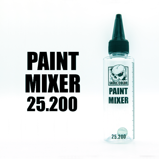 SK25.200 Paint Mixer ขวดเปล่า มีขีดบอกปริมาตร พร้อมลูกแก้วผสมสี Skull Color ขนาด 60 ml