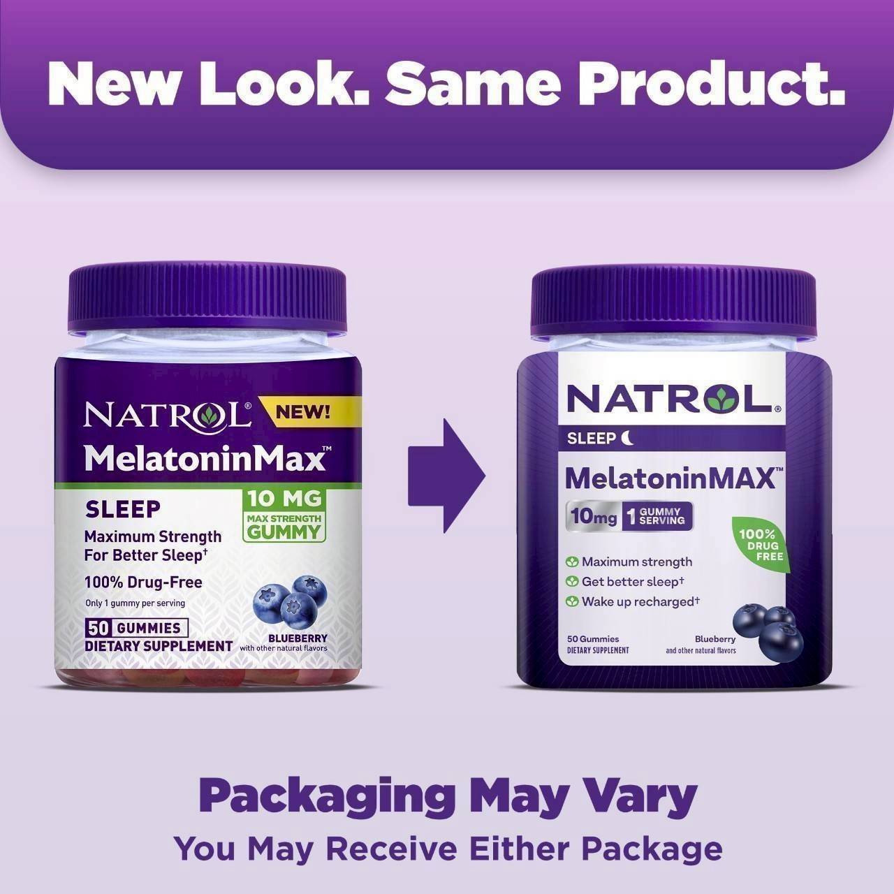 Natrol Melatonin Gummies 10 mg 50 Gummies #Blueberry