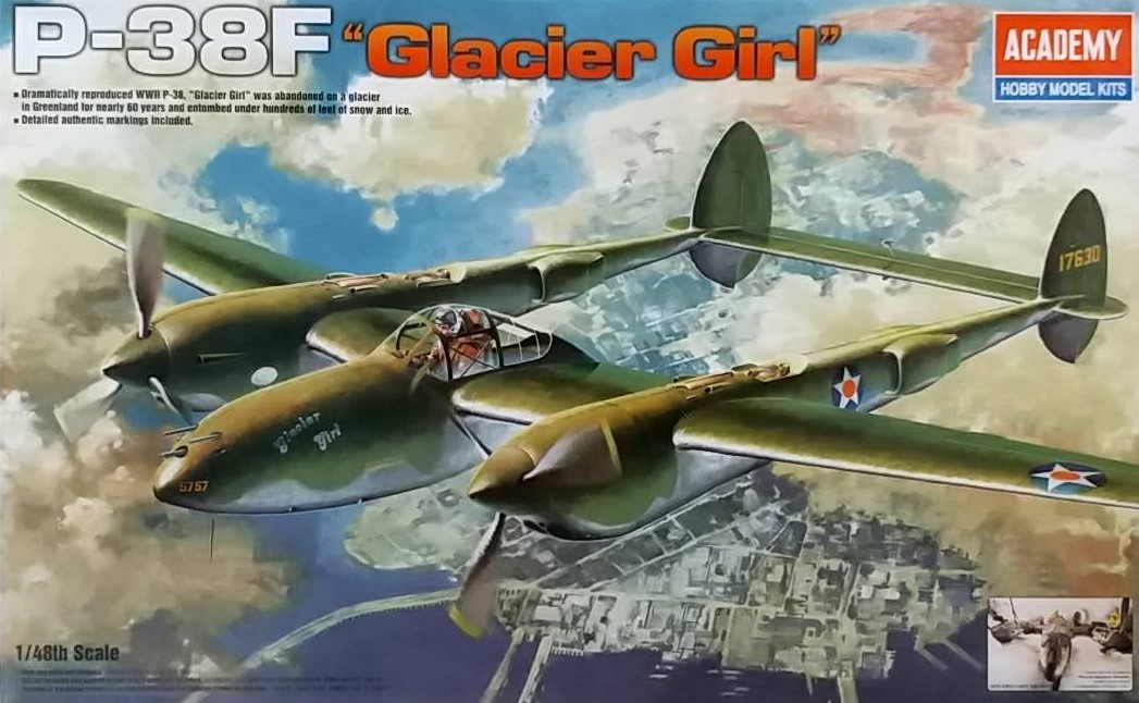 โมเดลเครื่องบินจำลอง Academy ขนาด 1/48 AC12208 P-38F "Glacier Girl"