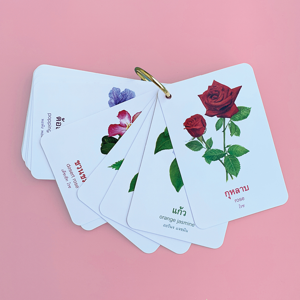 Book World Flash Card บัตรภาพ ดอกไม้แสนสวย แถมห่วงคล้อง