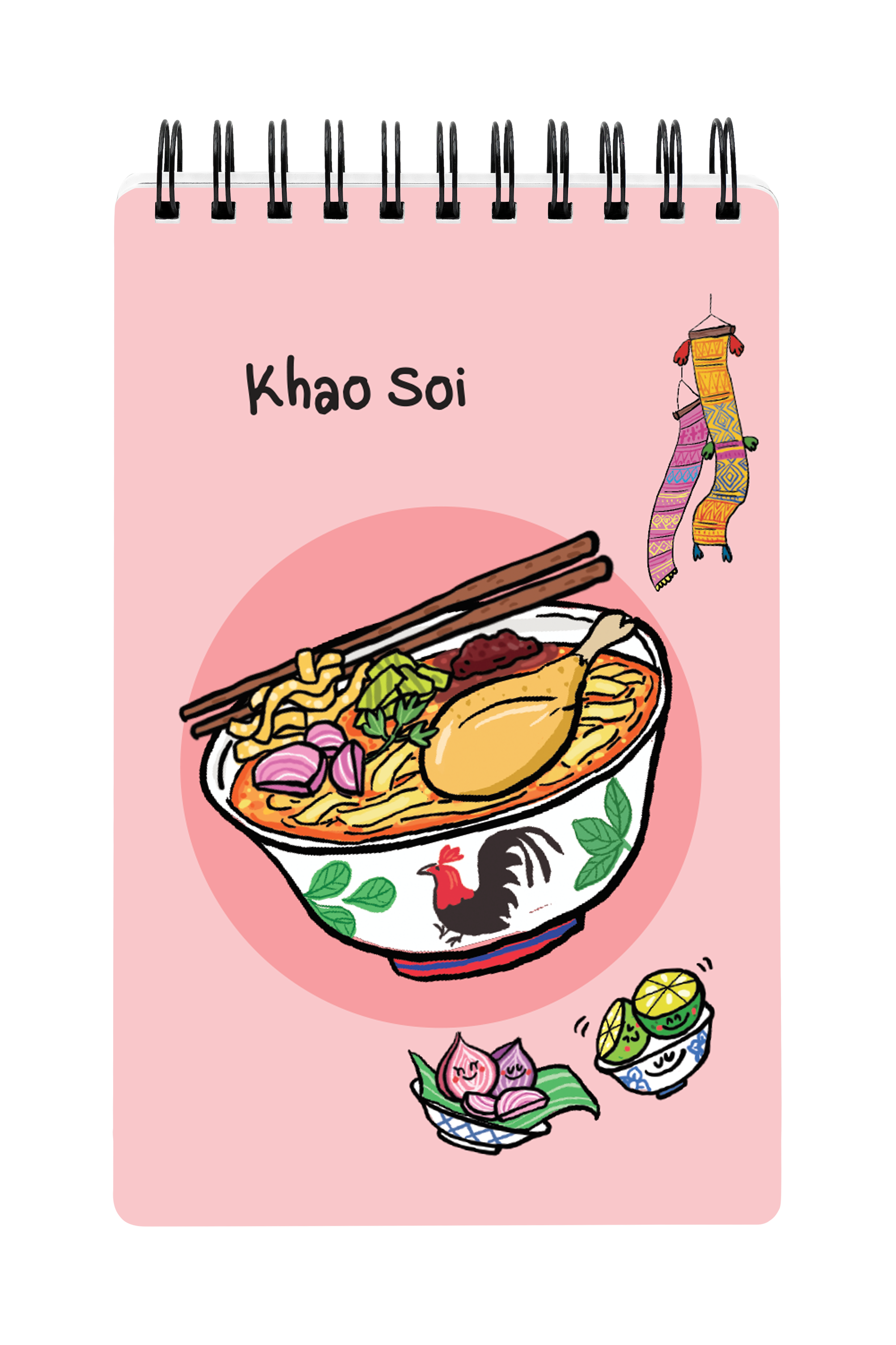 สมุด Mini Pop-Up Pursenote สันห่วง I love Thailand - ข้าวซอย