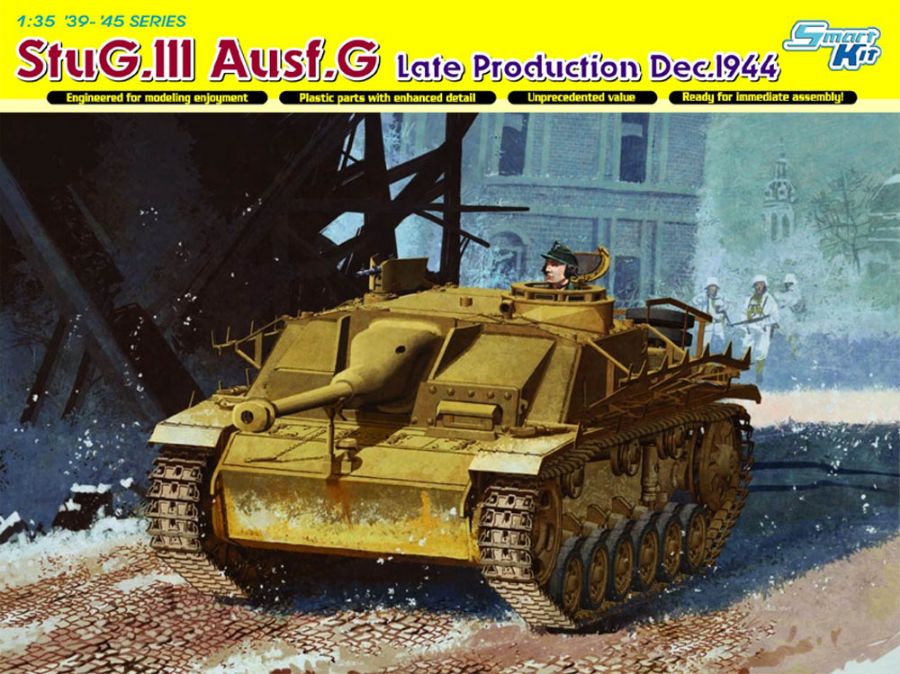 โมเดลรถถังจำลอง Dragon Models 1/35 DRA6593 Stug.III Ausf.G Dec 44 Production