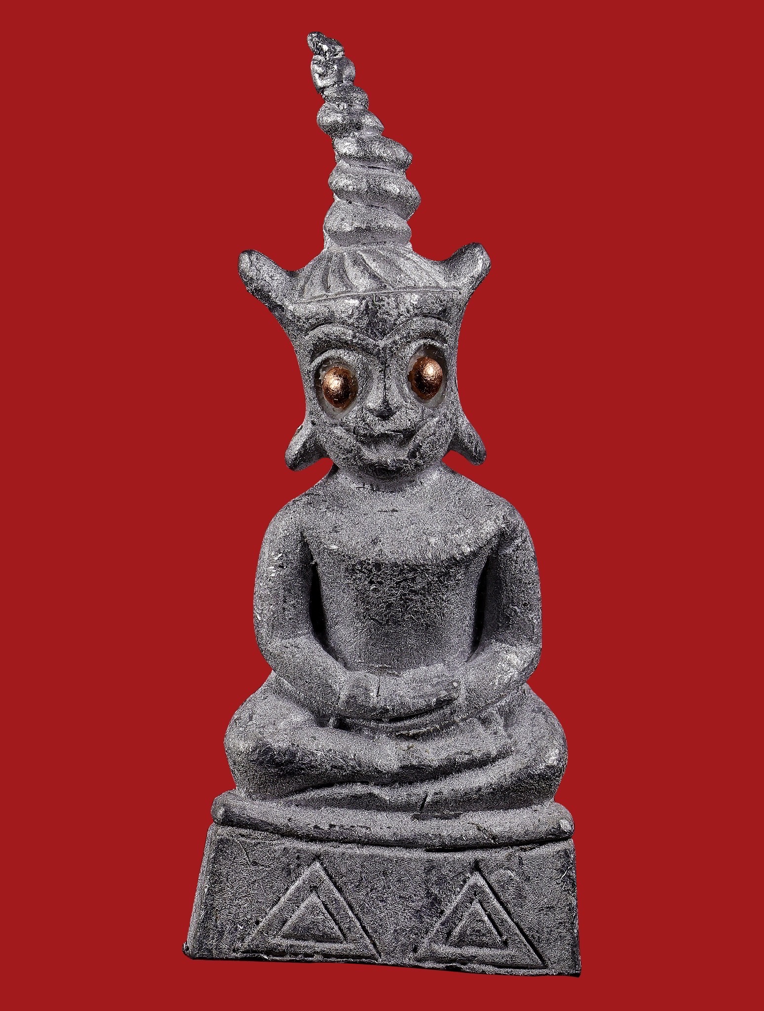 พญางั่งมหามนตราจันทร์เสี้ยว (เนื้อชินตะกั่วทวารวดี) Supreme Mantra Crescent Moon Ngang. (dvaravati tin-lead material) SKU-04045