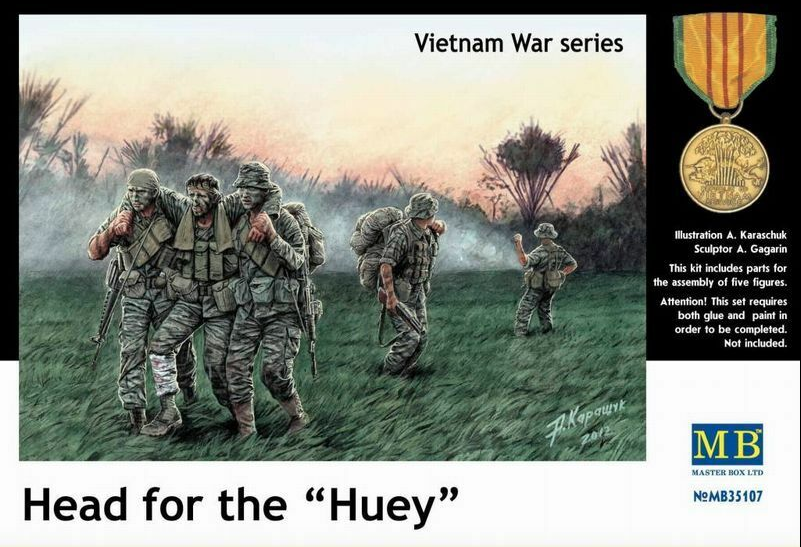 โมเดลฟิกเกอร์ Master Box ขนาด 1/35 MB35107 Head For The “Huey”, Vietnam War Series