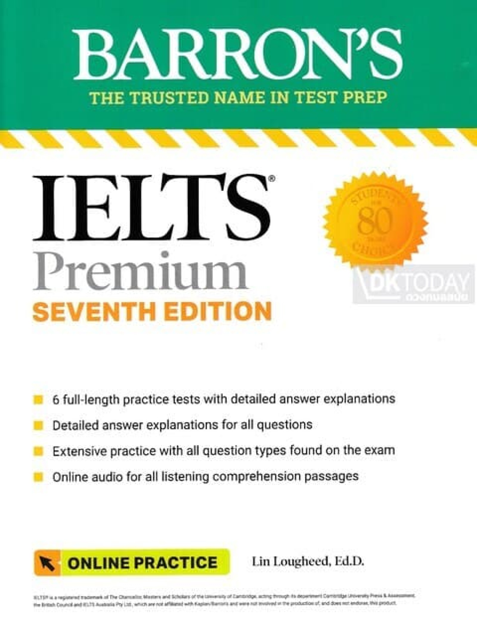 BARRON'S IELTS PREMIUM 6 PRACTICE TESTS WITH ONLINE AUDIO (7ED) BY DKTODAY