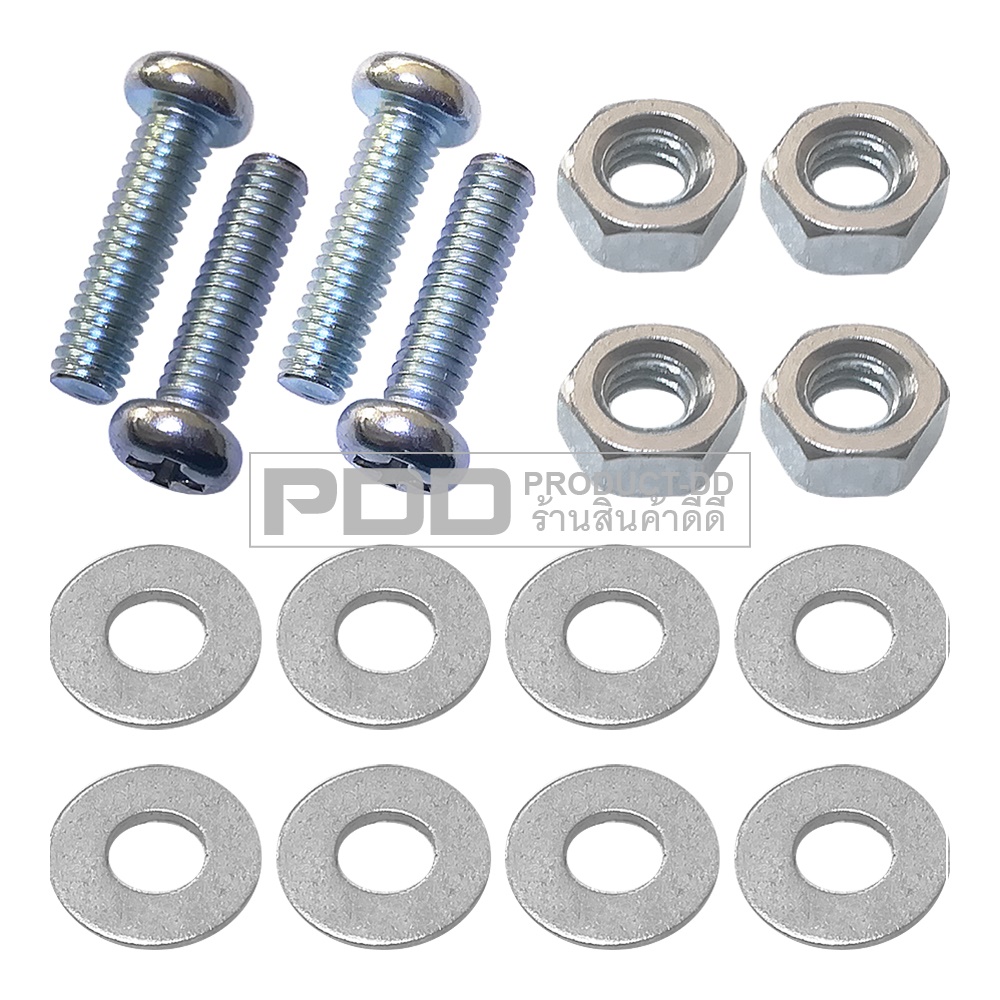 ตะแกรงพัดลมเหล็กชุบ พร้อมน็อตสกรู 4x15 มม. (JP M4x15) สำหรับพัดลมแบบเหลี่ยม 5 นิ้ว 13.5x13.5 ซม.