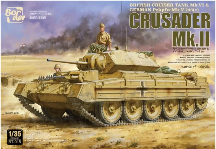 โมเดลรถถัง Border Model ขนาด 1/35 BT-015 Crusader Mk.II (British Cruiser Tank MK.VI & German Pzkpfw.MK V746(e))