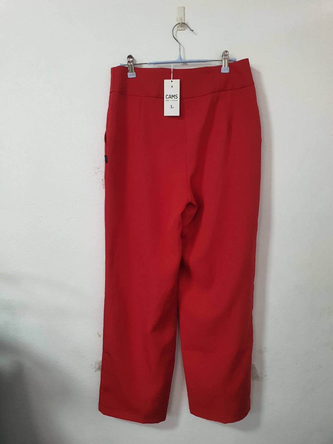 FF06339 กางเกงผ้า สีแดง ของใหม่ CAMS เอว 29 นิ้ว