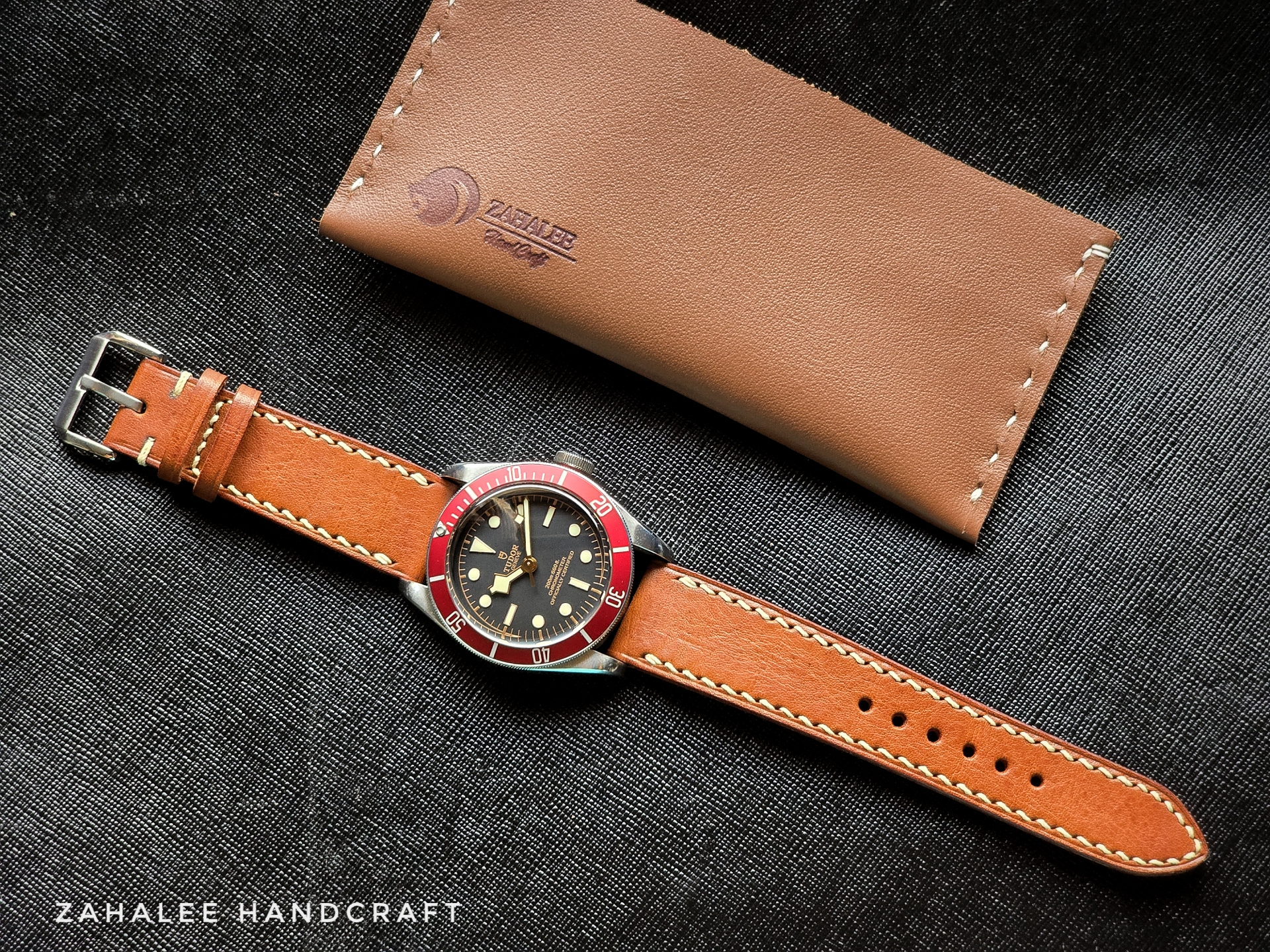สายนาฬิกาหนังแท้ สำหรับ Tudor Black bay ขนาด 22/20 mm