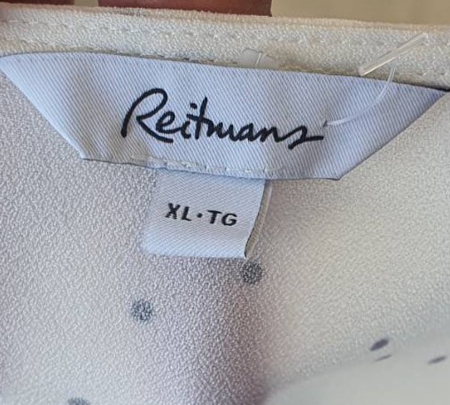FF03173 เสื้อผ้ามือสอง สาวอวบ พลัสไซส์ สีขาวลายจุด แบรนด์ REITMANS อก free -44 นิ้ว