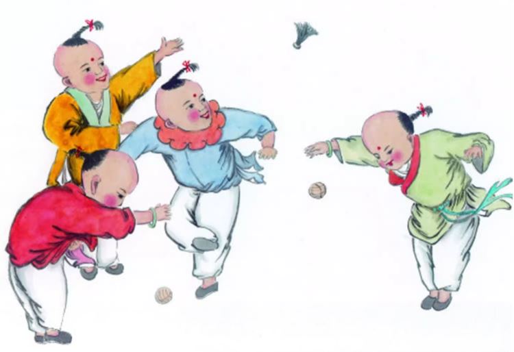 สื่อการสอนภาษาจีน กีฬาพื้นบ้านจีนเตะลูกขนไก่ 民间玩具鸡毛毽子 Folk Toy Kicking Feather Shuttlecock