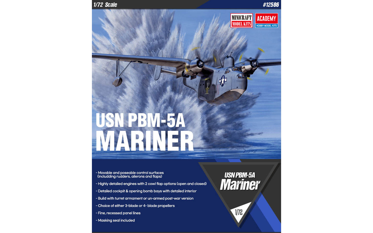 โมเดลเครื่องบิน Academy Model 1/72 AC12586 US NAVY PBM5A MARINER