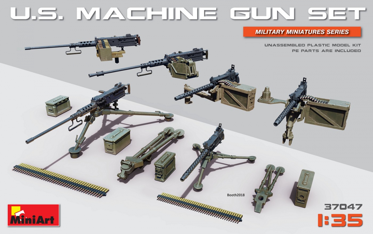 โมเดลปืนกลหนักกองทัพอเมริกา สงครามโลกครั้งที่ 2 MiniArt ขนาด 1/35 MI37047 U.S. MACHINE GUN SET