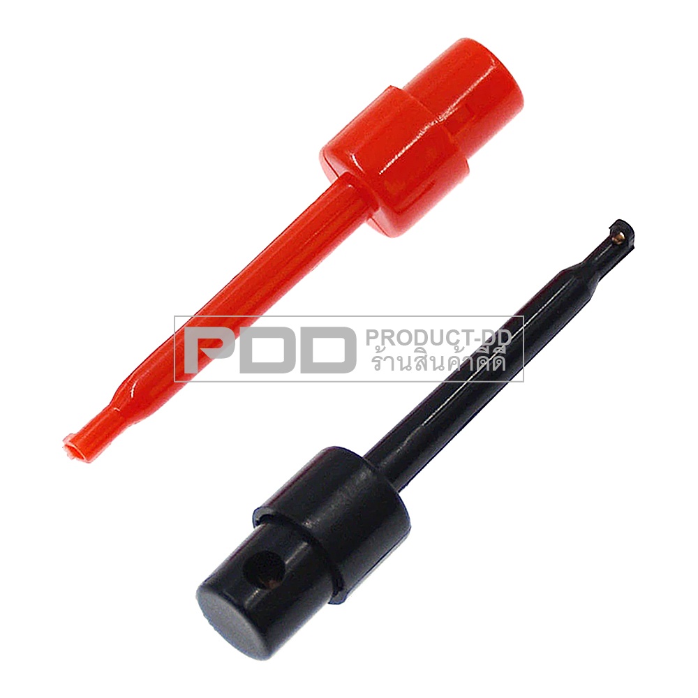 (แพค 1 คู่) หัววัดแบบตะขอเกี่ยว Clip Test ขนาด 1.2x5.8 cm สีดำ-แดง ใช้ทดสอบวงจรอิเล็กทรอนิกส์