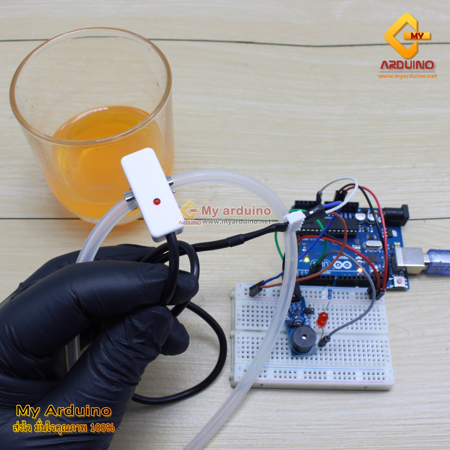 สอนใช้งาน Arduino เซ็นเซอร์วัดระดับน้ำของเหลวแบบไร้สัมผัส liquid level ...
