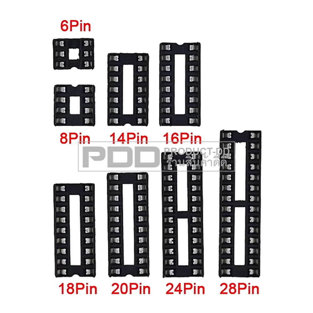ซ็อกเก็ตไอซี 14 ขา DIP-14 Socket IC ระยะขา 2.54 มม. สำหรับใส่ไอซี 14 ขา