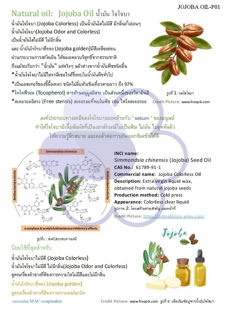 Natural oil: Jojoba Oil น้ำมัน โจโจบา