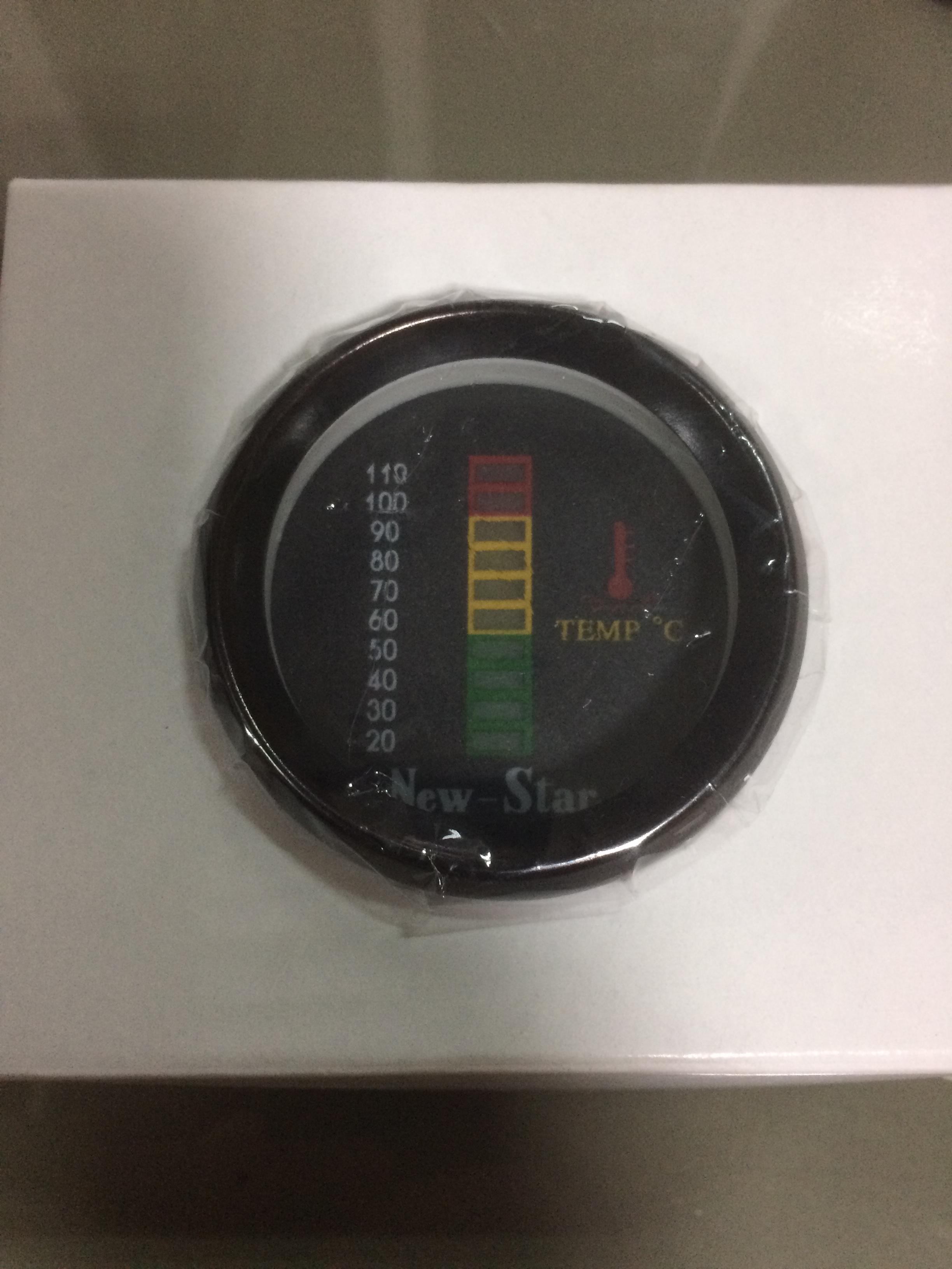 เกจ์วัดความร้อนไฟฟ้า LED ขนาด 2 นิ้ว 12V-24V แบบมีเสียงเตือน