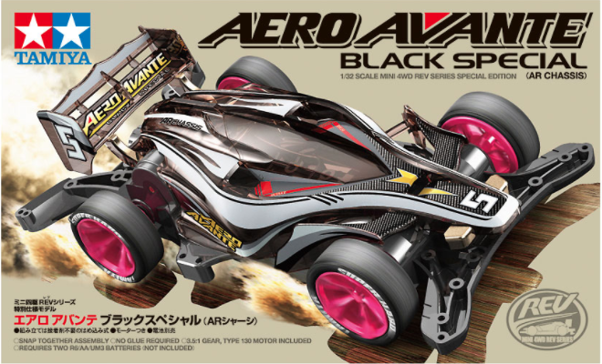 รถมินิ 4WD ทามิย่า ขนาด 1/32 Tamiya Mini 4WD TA95376 JR Aero Avante Black Special (AR Chassis)