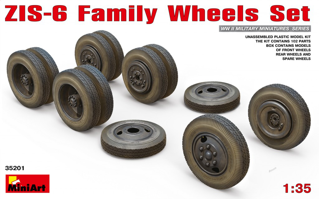 โมเดลฟิกเกอร์ MiniArt ขนาด 1/35 MI35201 ZIS-6 Family Wheels Set