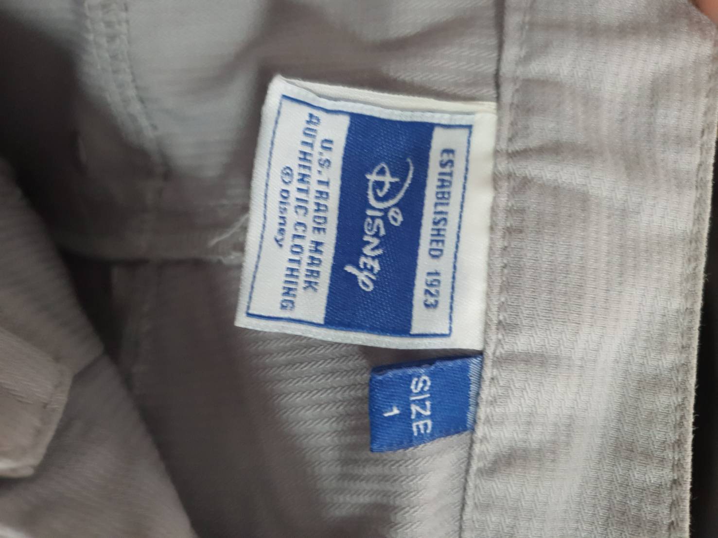 FF06349 กางเกงผ้ามือสอง สีเทา แบรนด์ Disney เอว 28 นิ้ว