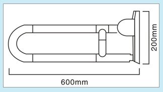 ราว ห้องน้ำ แบบยกขึ้น -ลง สีขาว