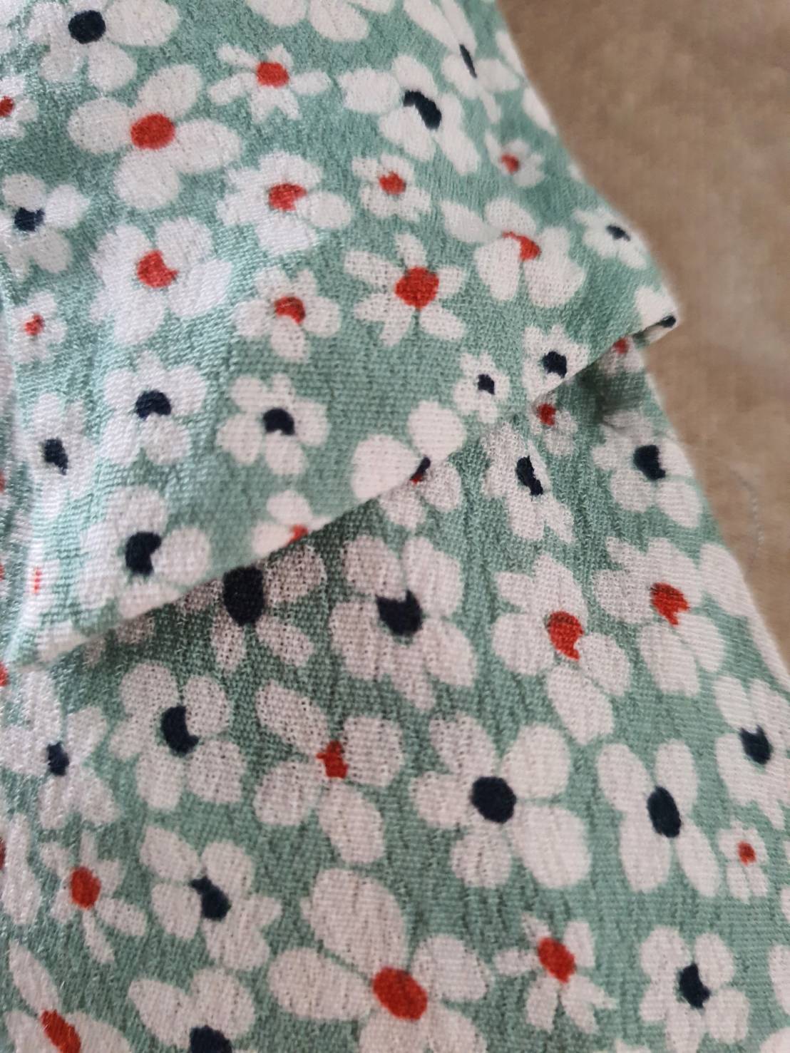 FF05489 เสื้อแฟชั่นชีฟอง สีเขียว ลายดอกไม้ แบรนด์ZARA