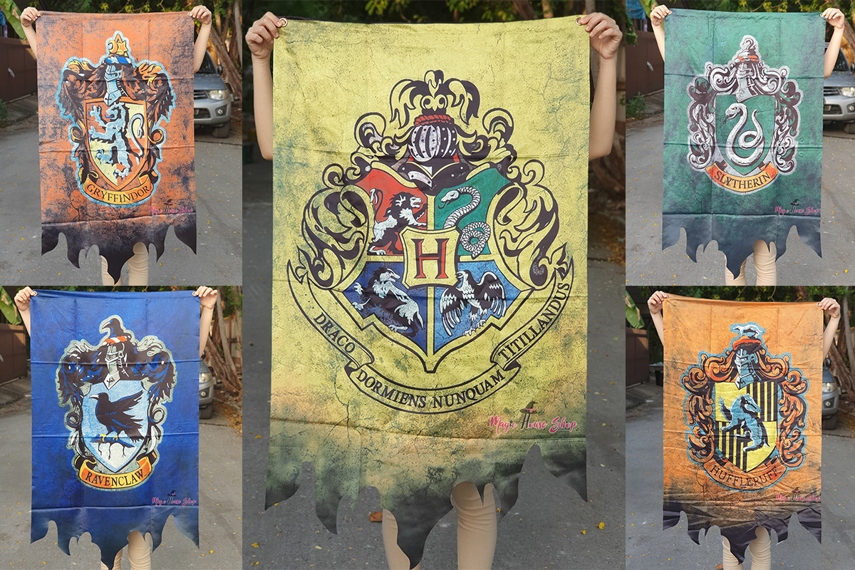ธงฮอกวอคส์และประจำบ้าน ขนาด 70*120 cm.