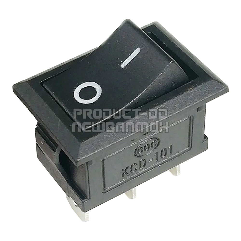 KCD1 สวิตช์กระดก ON-OFF (I-O) 3 ขา สีดำ 6A 250V AC