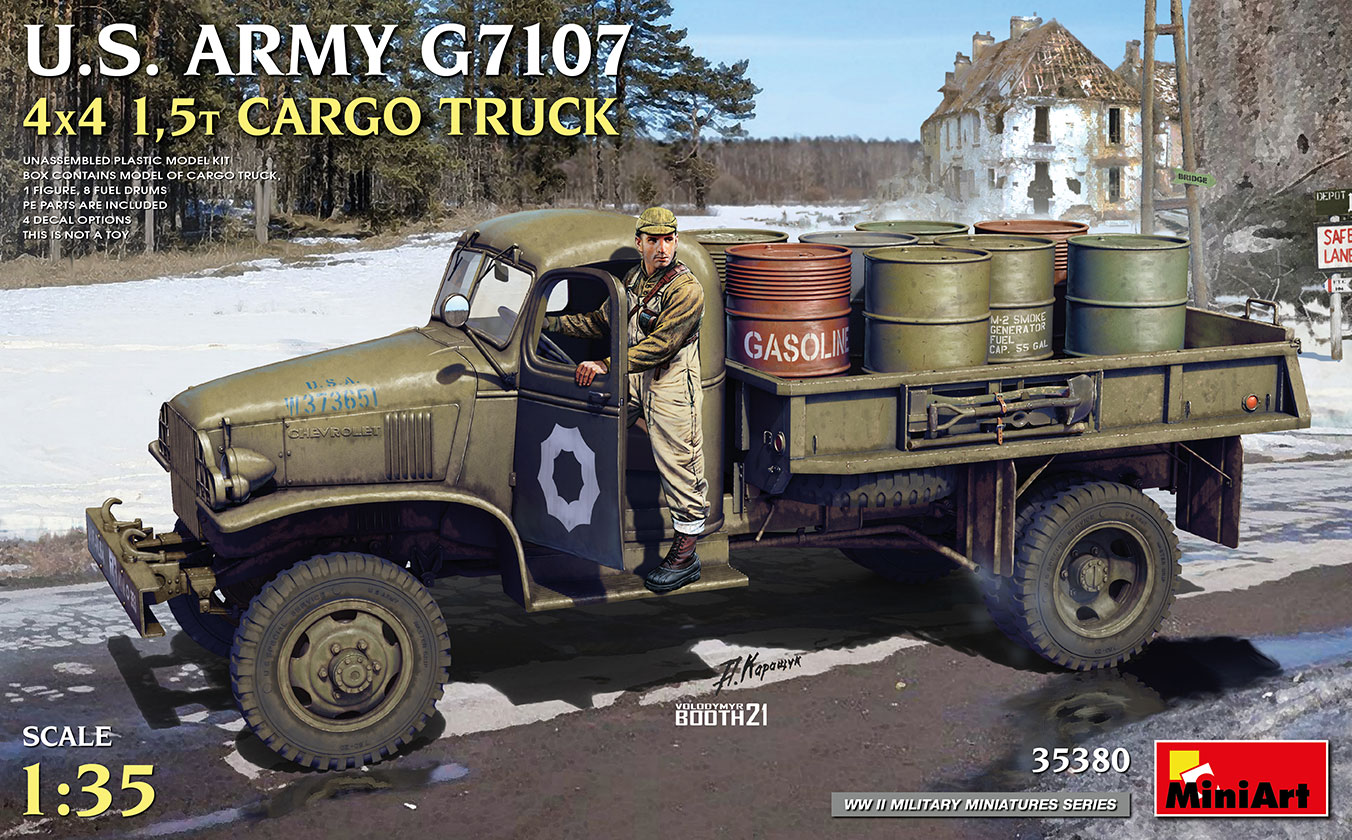 โมเดลฟิกเกอร์ MiniArt ขนาด 1/35 MI35380 U.S. ARMY G7107 4X4 1,5t CARGO TRUCK