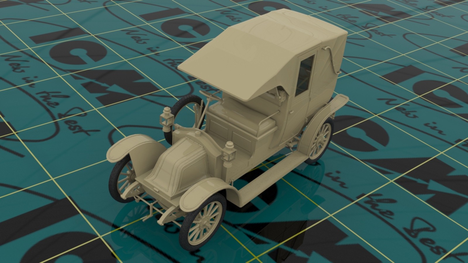 โมเดลรถแท็กซี่ ICM ขนาด 1/35 ICM35659 Taxi de la Marne (1914) French Car (100% new molds)