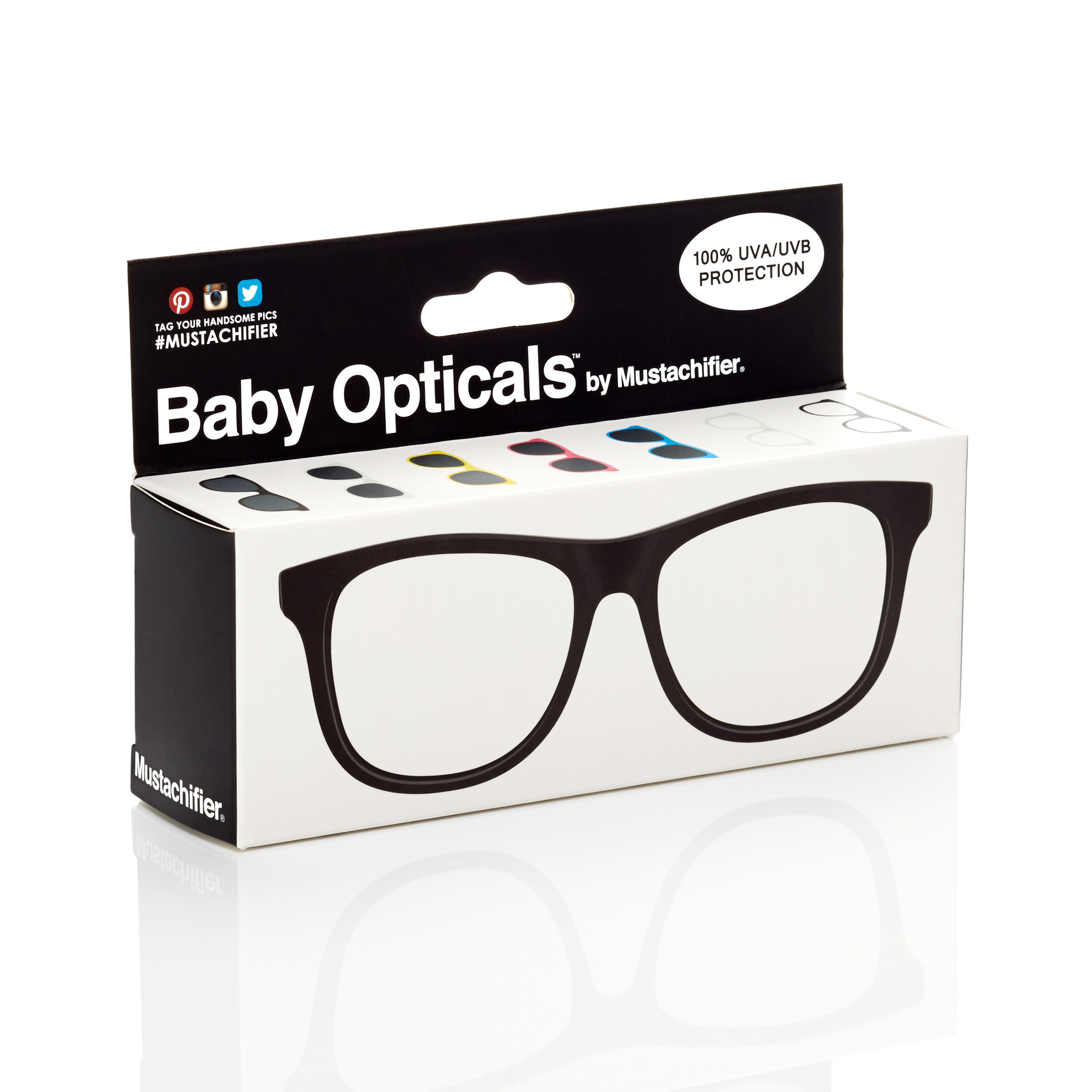 Mustachifier Black UV Glasses Age 0-2 แว่นเนิร์ดเด็กสีดำ