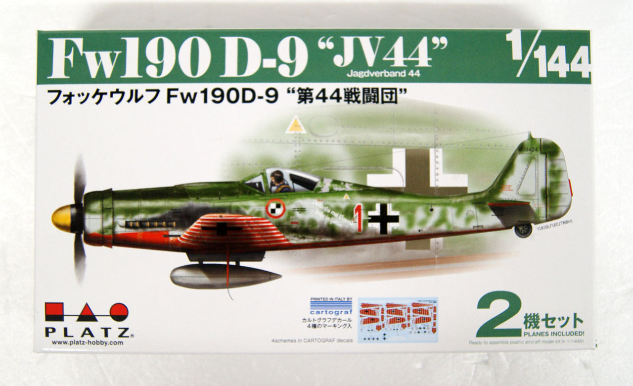โมเดลเครื่องบิน Platz Hobby 1/144 PDR-4 Fw190 D-9 `JV-44` (Set of 2)