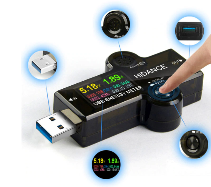 เครื่องวัดไฟฟ้า J7-H 13 in 1 USB 3.0 tester DC Digital voltmeter Ammeter Voltimetro Power bank Voltage detector Volt meter electric doctor