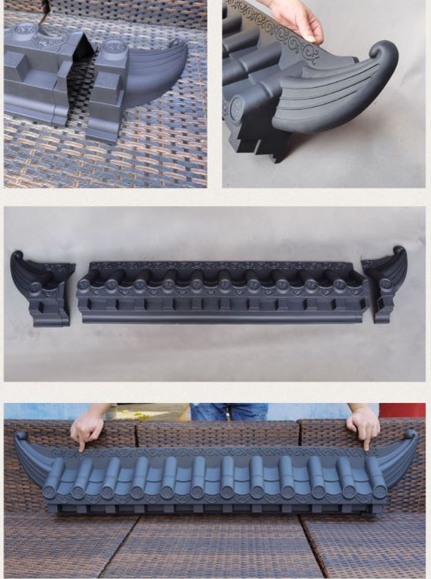 หลังคากระเบื้อง แบบจีน แบบเกาหลี แบบญี่ปุ่น ทำจากพีวีซีสำหรับตกแต่งสถานที่ต่างๆ 客厅瓦片造型墙壁装饰品创意瓦片装饰 Chinese Korean Japanese Tile Decoration Creative Tile Decoration