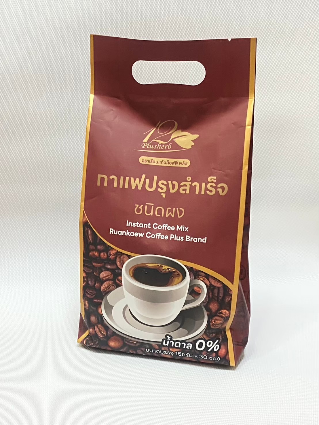 กาแฟปรุงสำเร็จ ชนิดผง ตราเรือนแก้วค็อฟฟี่ พลัส 30ซอง