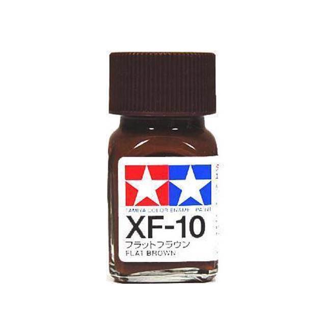 สีทาโมเดล สูตรน้ำมัน สีอีนาเมล สีเพ้นฟิกเกอร์ ทามิย่า Tamiya Enamel XF-10 Flat Brown (10 ml)