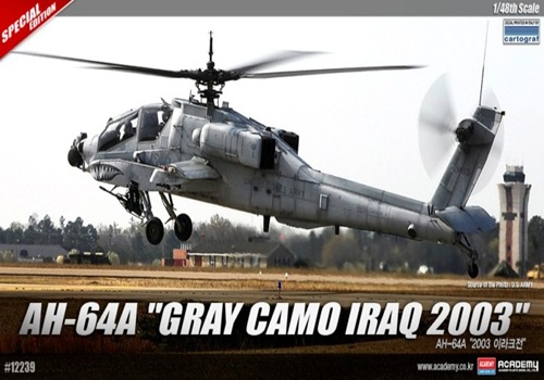 โมเดลเครื่องบินจำลอง Academy ขนาด 1/48 AC12239 AH-64A"GRAY CAMO 2003"