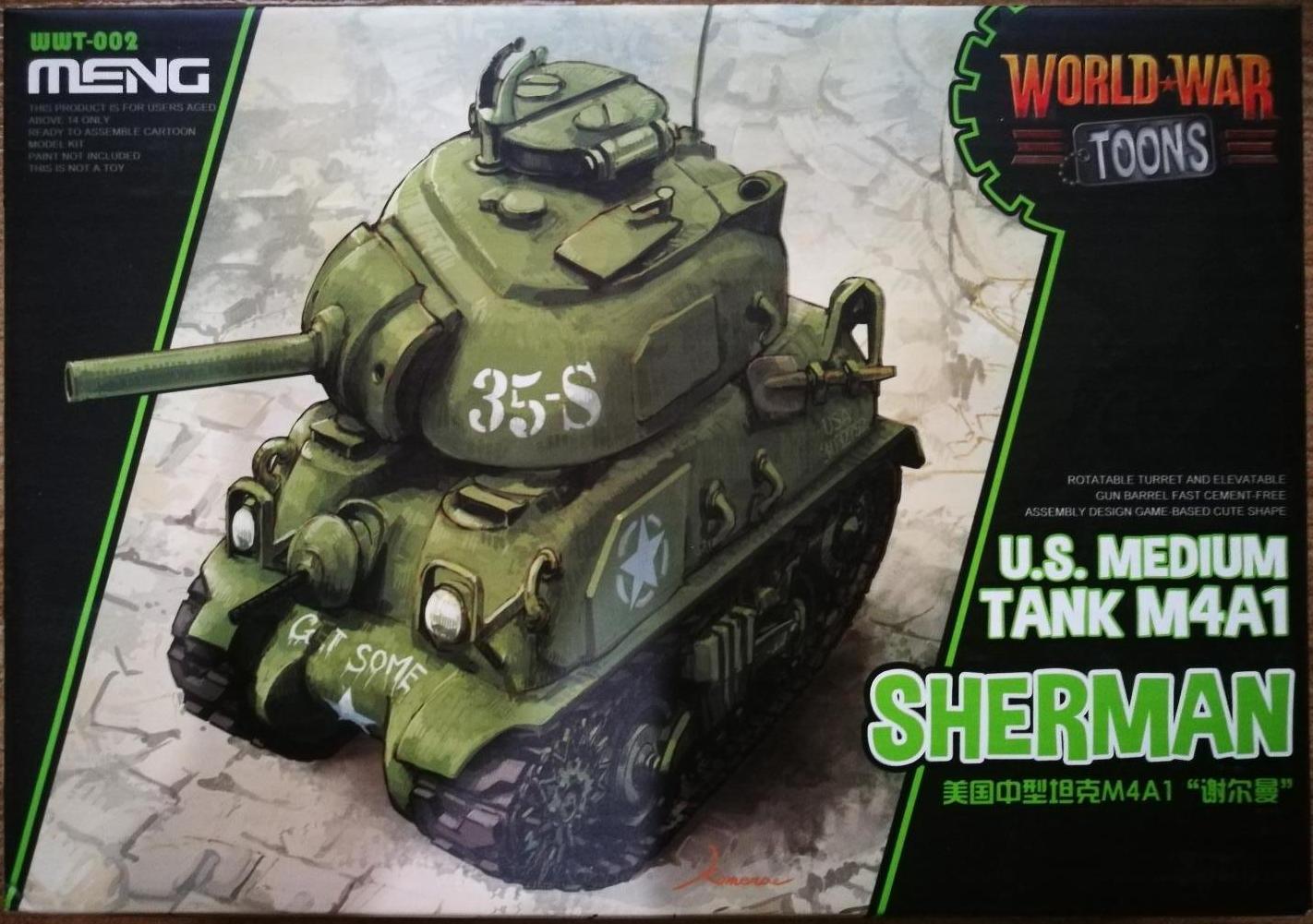 โมเดลรถถังไข่ Meng Model World War Toons WWT-002 U.S.Medium Tank M4A1 Sherman