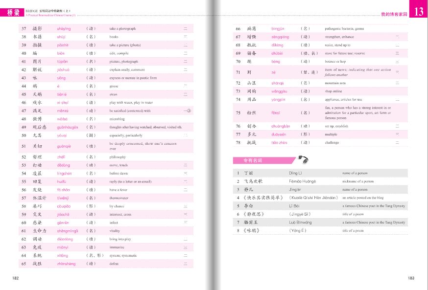 แบบเรียนภาษาจีนใช้ในชีวิตจริงระดับกลาง (Bridge) เล่ม 1+MP3 桥梁：实用汉语中级教程（第三版 英文注释）上册（附扩展学习手册，含1MP3）Bridge: A Practical Intermediate Chinese Course 1+MP3