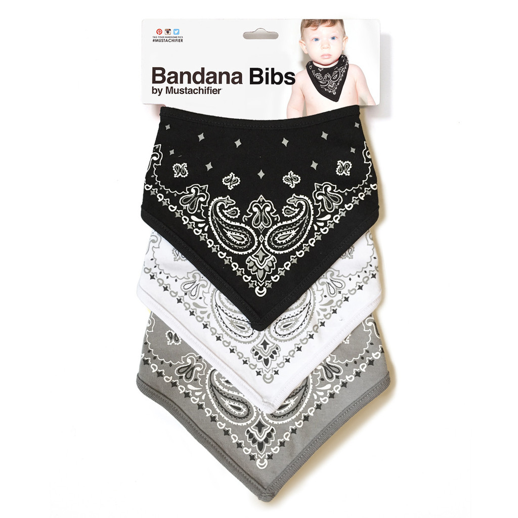 BANDANA BIBS (BLACK/GREY/WHITE)